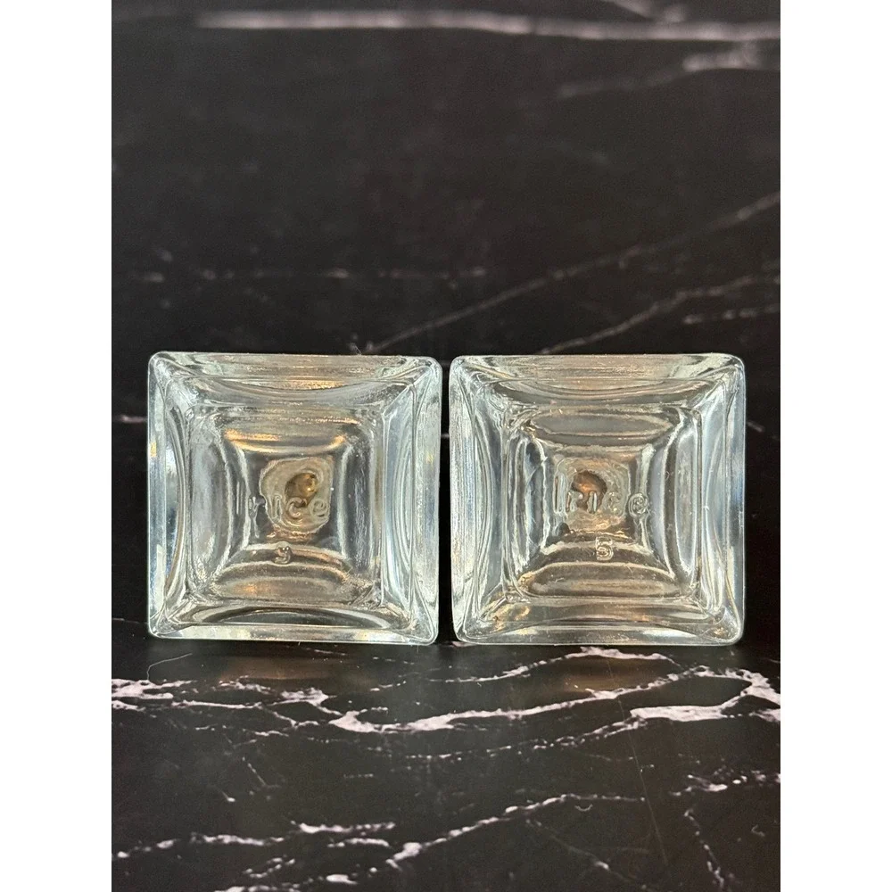 Vintage Irice Mini Crystal Salt & Pepper Shakers Art Deco 1.5